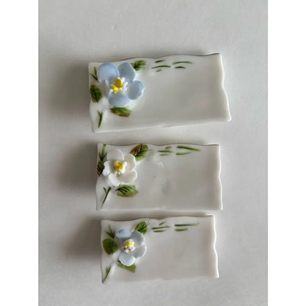 Vintage Shafford Porcelain Flower Name Place Card Set Of 24